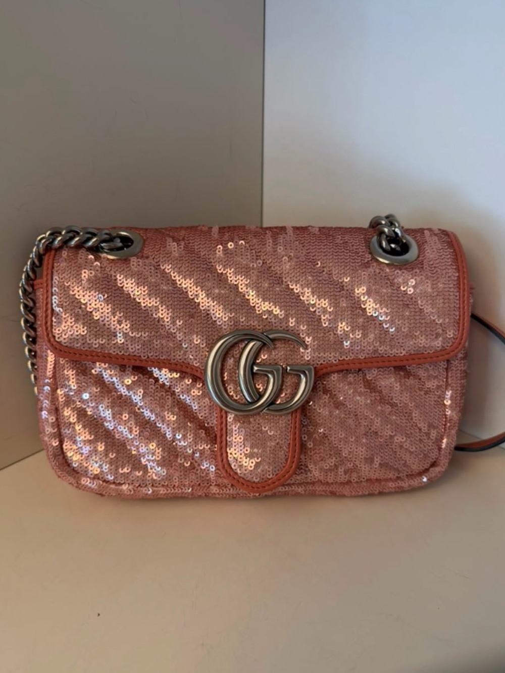 Gucci GG Marmont Mini Sequin Shoulder Bag